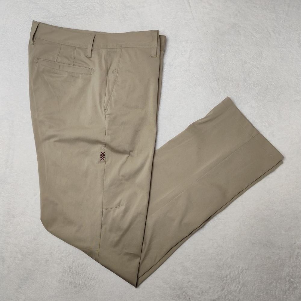 Rhone Pants Mens 34x33 Beige Chino Commuter Straight Flat Microfiber Pockets